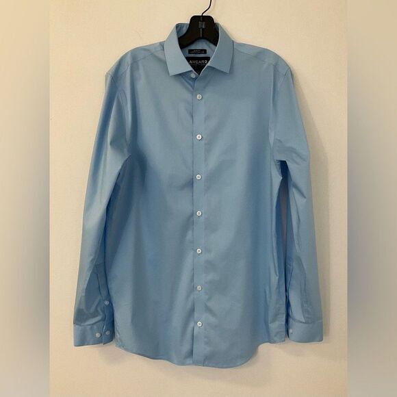 KENNETH COLE Men's Blue Dress Shirt Slim Fit Stretch Easy Care AWear2 15.5 34/35 - Picture 8 of 9